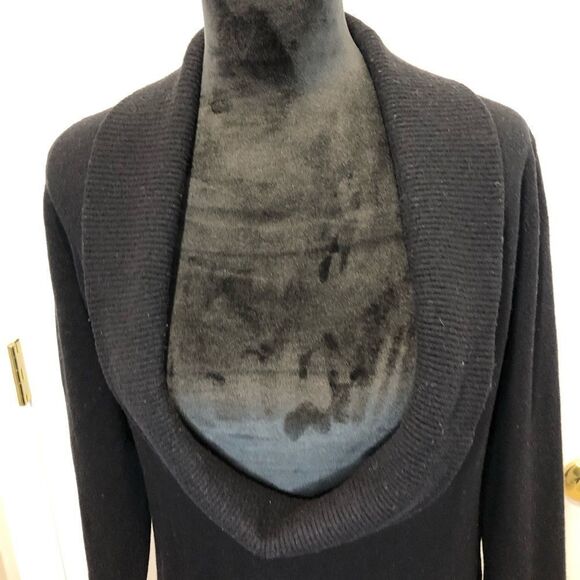 Ann Taylor Loft black open cowl neck sweater size large - Picture 3 of 12